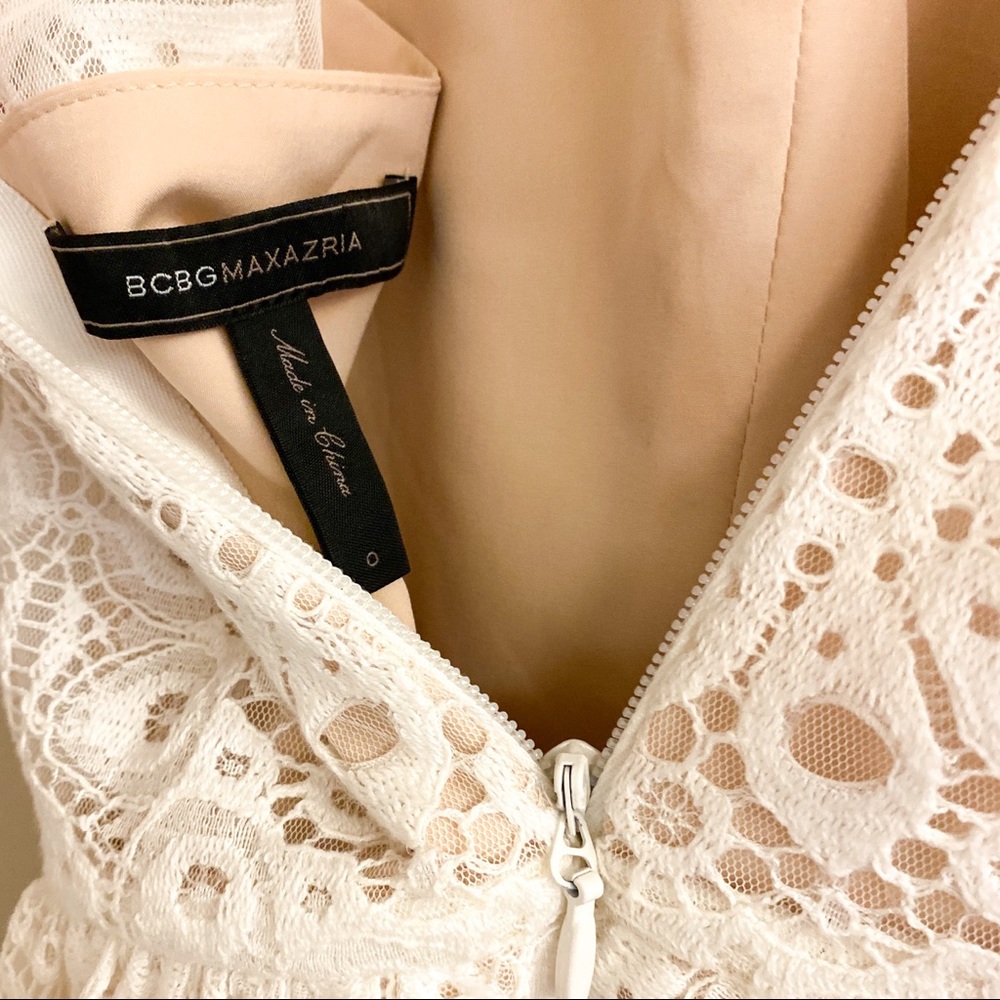 BCBGmaxazria Charlee dress white lace size 0 - Picture 6 of 8